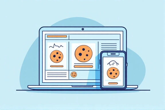 Illustration of cookies stored on a device