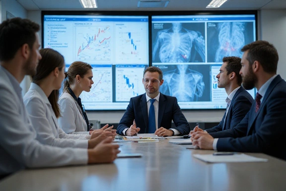 Healthcare executives in discussion